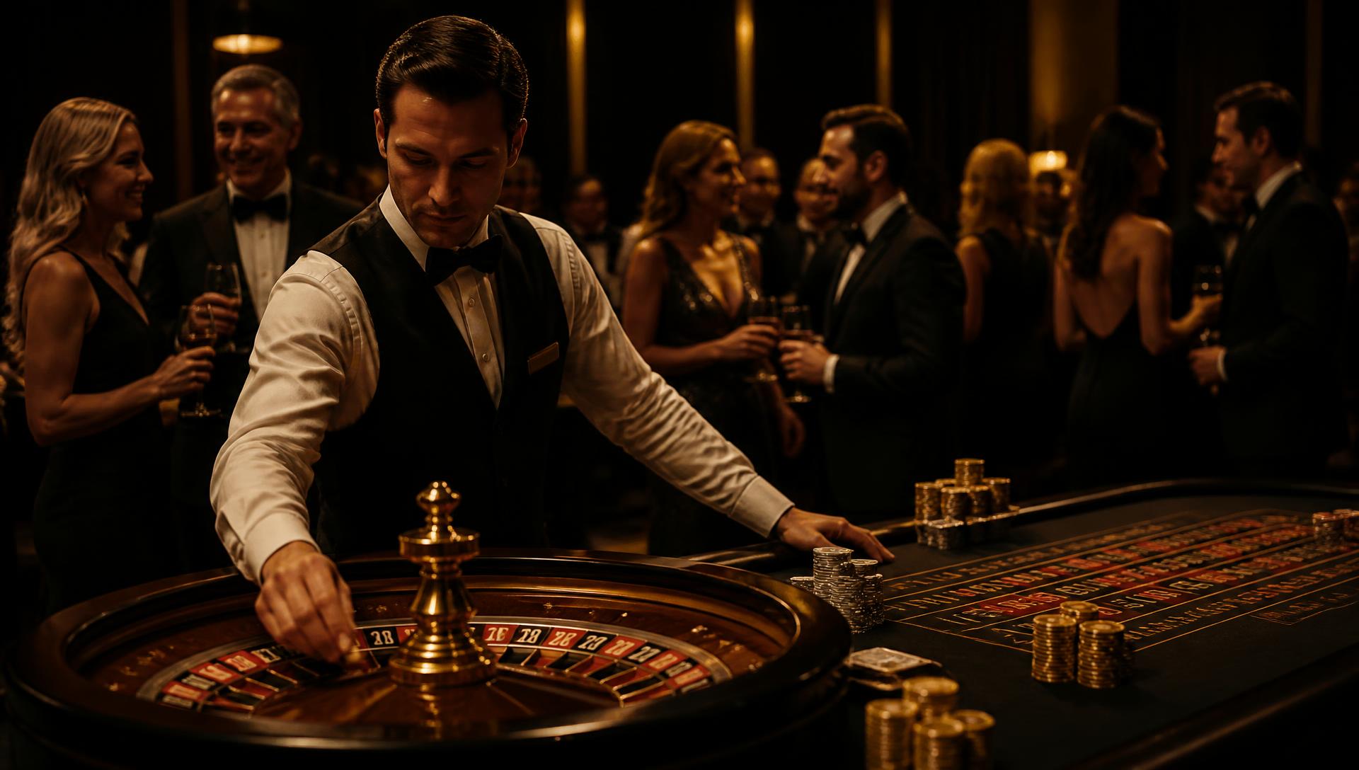 Roulettetisch mit Croupier an einem Firmenanlass